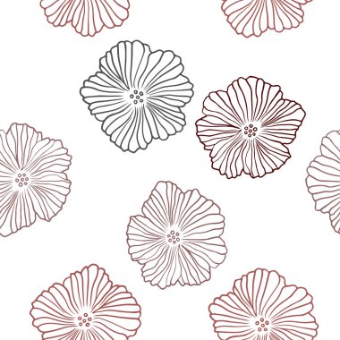 Koyu kırmızı çiçekler ile sorunsuz zarif duvar kağıdı vektör. İllüstrasyon soyut doodle renkli çiçekli. Tasarım için duvar kağıdı, kumaş üreticileri.