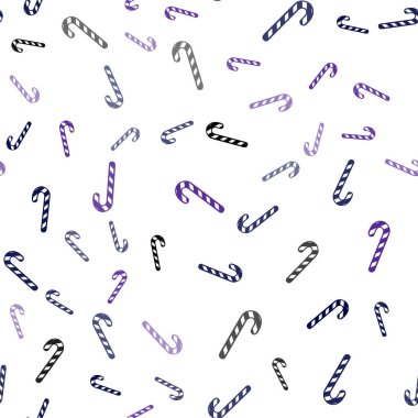 Pembe ışık, vektör seamless modeli lezzetli xmas şekerler ile mavi.