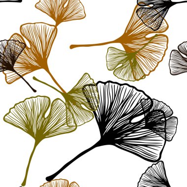 Koyu yeşil, sarı vektör Dikişsiz soyut desen ile bırakır. bulanık arka plan gradyan ile yapraklarda. Tasarım için duvar kağıdı, kumaş üreticileri.