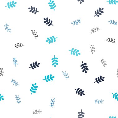 Koyu mavi, yeşil yaprakları ile sorunsuz zarif arka plan vektör. Modern geometrik soyut illüstrasyon ile bırakır. Tekstil, kumaş, duvar kağıtları için tasarım.