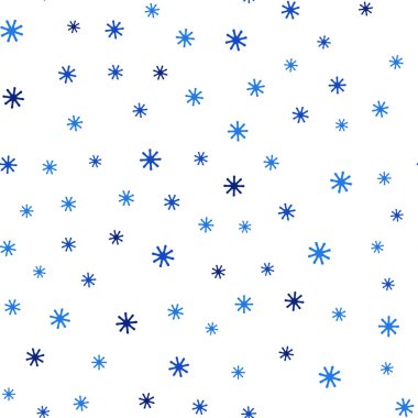 Xmas kar taneleri ile sorunsuz arka plan ışık mavi vektör. Kar Noel tarzı ile parlayan renkli resimde. Tekstil, kumaş, duvar kağıtları için tasarım.