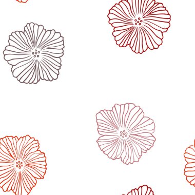 Koyu kırmızı, sarı vektör sorunsuz doodle şablon çiçekli. Soyut illüstrasyon karalamalar tarzı çiçekli. Kartvizit, Web siteleri için şablon.