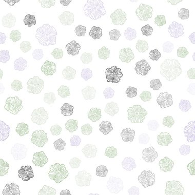 Işık çok renkli vektör sorunsuz doodle deseni çiçekli. Soyut illüstrasyon karalamalar tarzı çiçekli. Kartvizit, Web siteleri için şablon.