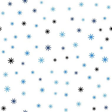 Hafif mavi vektör güzel kar taneleri ile sorunsuz kapak. Kar Noel tarzı ile parlayan renkli resimde. Kartvizit, Web siteleri için şablon.