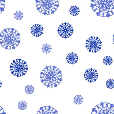 Koyu mavi vektör Noel kar taneleri ile seamless modeli. Parlayan illüstrasyon kar Noel tarzı ile renkli. Desen tasarım kumaş, duvar kağıtları.