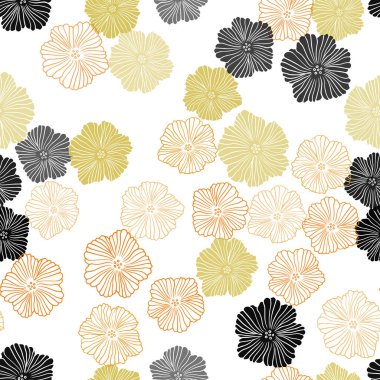 Açık mavi, sarı çiçekli vektör Dikişsiz doğal desen. İllüstrasyon soyut doodle renkli çiçekli. Doku pencere panjur, perdeler için.