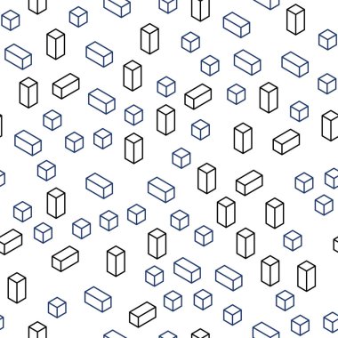 Hafif mavi vektör desen kare tarzı kesintisiz, izometrik. Dikdörtgenler ile soyut tarzda dekoratif tasarım. Desen tasarım kumaş, duvar kağıtları.