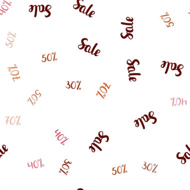 Işık kırmızı vektör sorunsuz arka plan ile 30, 40, %50 işaretleri satış. Satış soyut şablonundaki Illustration işaretleri. Reklamlar, poster, afiş satış için desen.