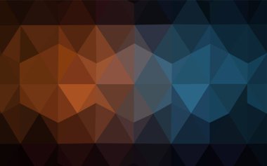 Koyu mavi, sarı vektör soyut çokgen şablon. Zarif üçgenleri olan soyut çizimler. Web siteniz için çokgen tasarım.