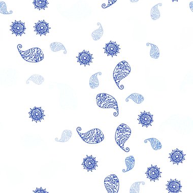 Işık yeşil vektör yaprak ve çiçek ile sorunsuz doodle düzeni. Yaprak ve çiçek ile yeni renkli resimde. Kartvizit, Web siteleri için şablon.