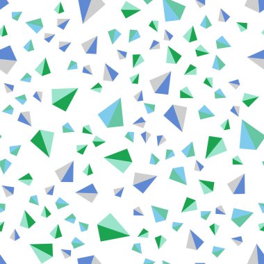 Açık mavi, vektör kesintisiz, izometrik zemin çizgili, üçgenler yeşil. İllüstrasyon renkli üçgenler dizi. Desen tasarım kumaş, duvar kağıtları.