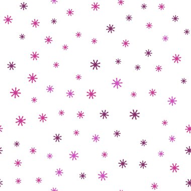 Koyu pembe renkli kar taneleri ile sorunsuz doku vektör. Modern geometrik soyut illüstrasyon kar taneleri ile. Desen için modaya uygun Kumaş, duvar kağıtları.