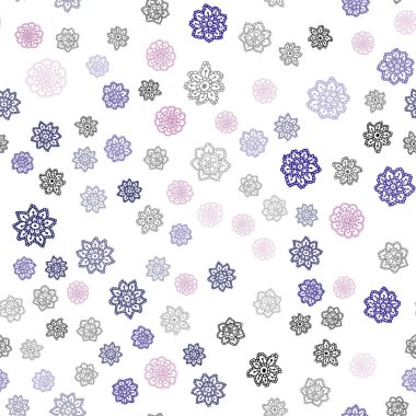 Koyu pembe, mavi güzel kar taneleri ile sorunsuz kapak vektör. Kristalleri ile glitter soyut Illustration buz. Tekstil, kumaş, duvar kağıtları için tasarım.