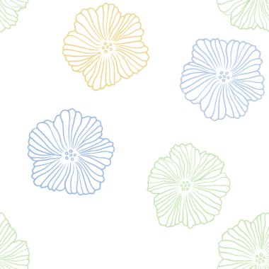 Işık çok renkli vektör sorunsuz doodle deseni çiçekli. Çiçekli renkli illüstrasyon parlayan. Desen tasarım kumaş, duvar kağıtları.