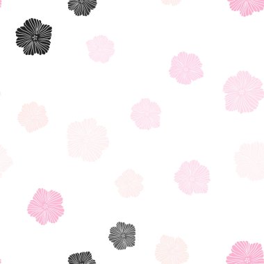 Hafif pembe vektör çiçekli Dikişsiz soyut desen. Çiçekler beyaz arka plan üzerinde gradyan ile. Tekstil, kumaş, duvar kağıtları için tasarım.