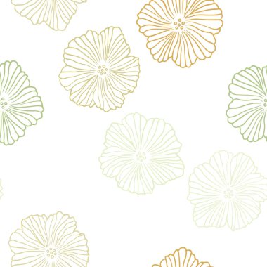 Açık mavi, yeşil vektör sorunsuz doodle doku çiçekli. Dekoratif tasarım çiçek beyaz arka plan üzerinde. Kartvizit, Web siteleri için şablon.