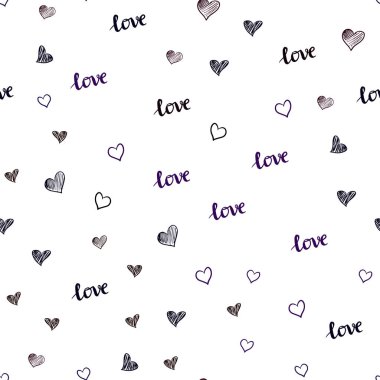 Koyu pembe, kırmızı ifade Love You, kalpleri ile sorunsuz zemin vektör. Romantik illüstrasyon renkli ifade Love You, kalpleri ile. Doku pencere panjur, perdeler için.