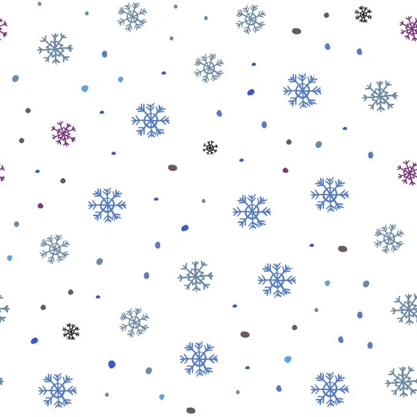 Dark Pink Blue Layout Vetor Sem Costura Com Flocos Neve — Vetor de Stock