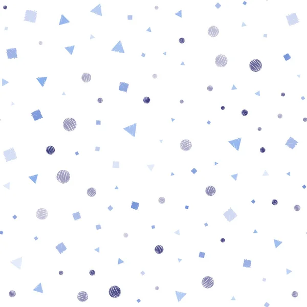 Světle Modrý Vektor Bezešvé Pozadí Trojúhelníky Kruhy Kostky Ilustrace Barevné — Stockový vektor