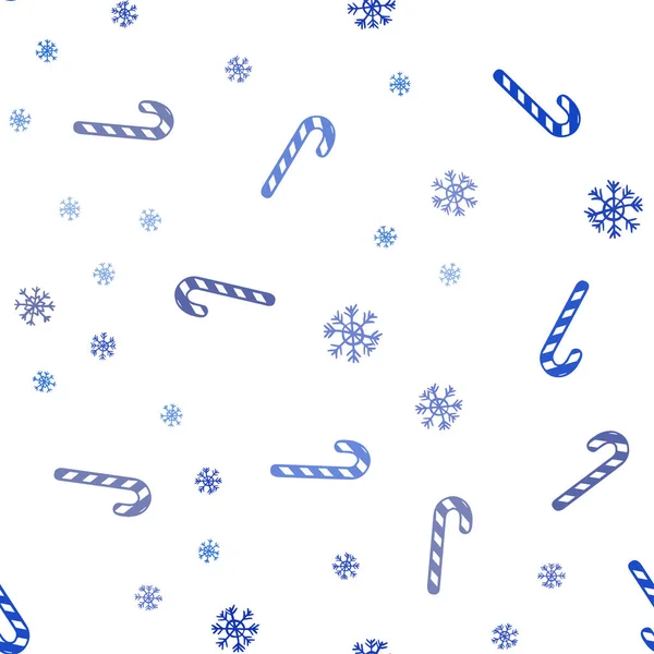Dark Blue Vektor Nahtloser Hintergrund Mit Leckeren Weihnachtssüßigkeiten — Stockvektor