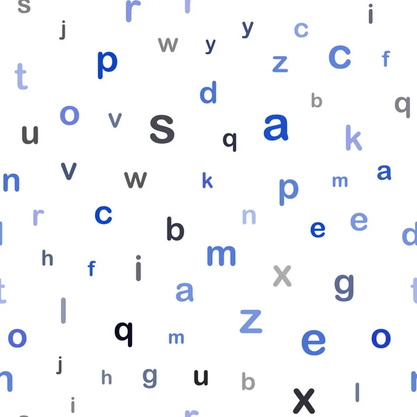 Fond Sans Couture Vecteur Bleu Foncé Avec Des Signes Alphabet — Image vectorielle