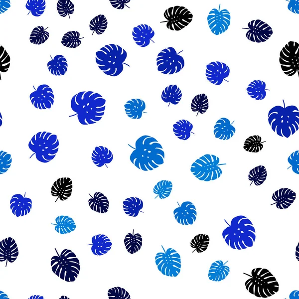 Dunkelrosa Blauer Vektor Nahtloses Natürliches Muster Mit Blättern Eine Elegante — Stockvektor