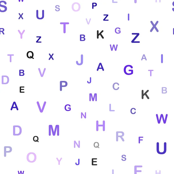 浅粉色 蓝色矢量无缝布局与拉丁字母 模糊的设计在简单的风格与字母表的标志 网站模板 — 图库矢量图片