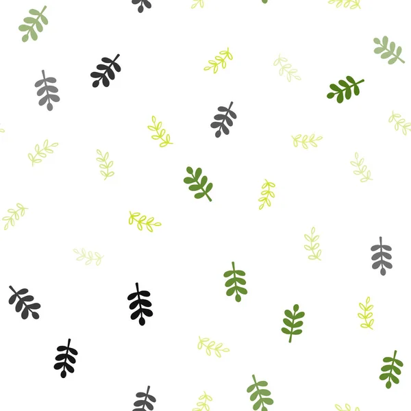 Ανοιχτό Πράσινο Διάνυσμα Απρόσκοπτη Doodle Υφή Φύλλα Διακοσμητικά Απεικόνιση Doodles — Διανυσματικό Αρχείο