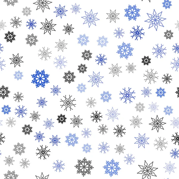 Hellblauer Vektor Nahtloser Hintergrund Mit Weihnachtsschneeflocken Glitzernde Abstrakte Illustration Mit — Stockvektor