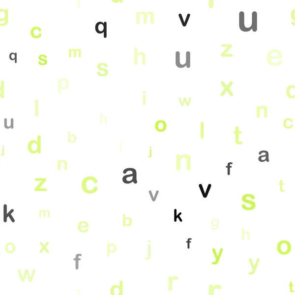 Light Green Yellow Vector Seamless Backdrop English Symbols Colored Alphabet — Stock Vector