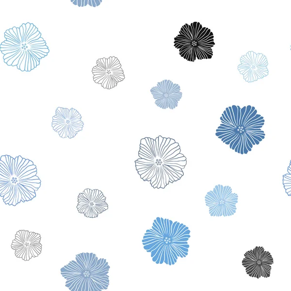 Fond Naturel Sans Couture Vecteur Bleu Clair Avec Des Fleurs — Image vectorielle