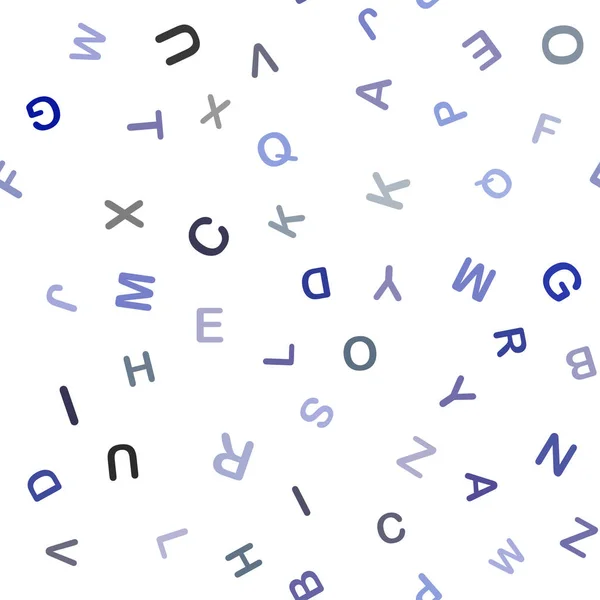 深蓝色矢量无缝背景与字母表的迹象 抽象例证与有色的拉丁字母 网站模板 — 图库矢量图片