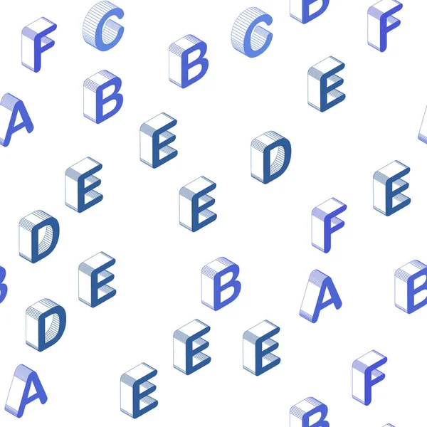浅蓝色矢量无缝模板与3D 隔离字母 发光五颜六色的3D 例证与查出的字母 百叶窗 窗帘的纹理 — 图库矢量图片