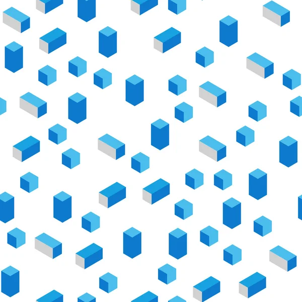 Light Blue Vector Seamless Isometric Background Rectangles Rectangles Abstract Background — 图库矢量图片