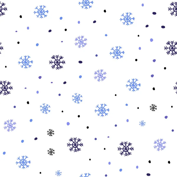 Hellblaue Vektor Nahtlose Vorlage Mit Eisschneeflocken Moderne Geometrische Abstrakte Illustration — Stockvektor