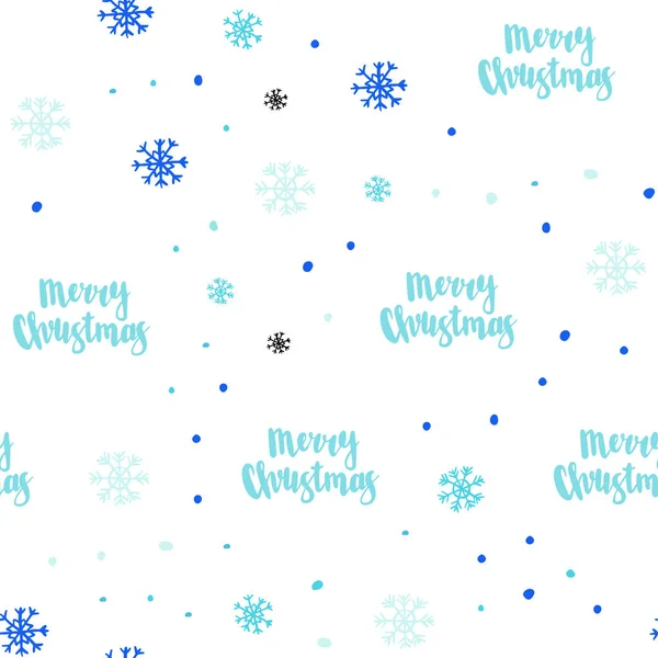 Hellblauer Grüner Vektorhintergrund Mit Weihnachtsschneeflocken Leuchtend Bunte Illustration Mit Schnee — Stockvektor