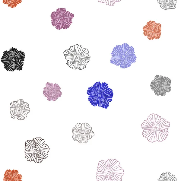 Bleu Foncé Vecteur Rouge Sans Couture Doodle Toile Fond Avec — Image vectorielle