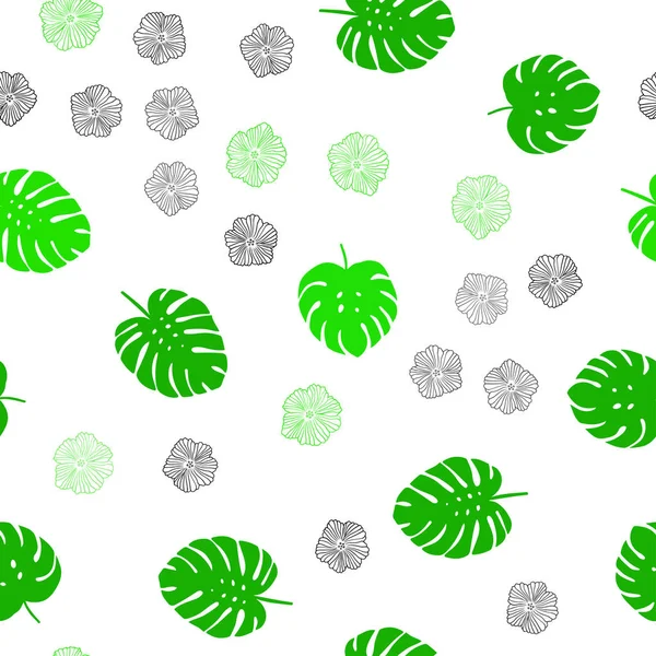 Світло Зелений Вектор Безшовний Абстрактний Візерунок Квітами Листям Барвисті Ілюстрації — стоковий вектор