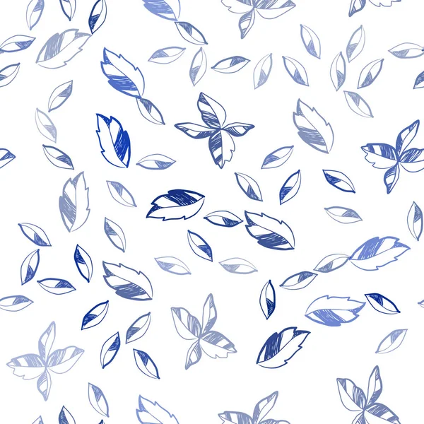 Mörkblå Vektor Sömlös Abstrakt Design Med Löv Vag Abstrakt Illustration — Stock vektor