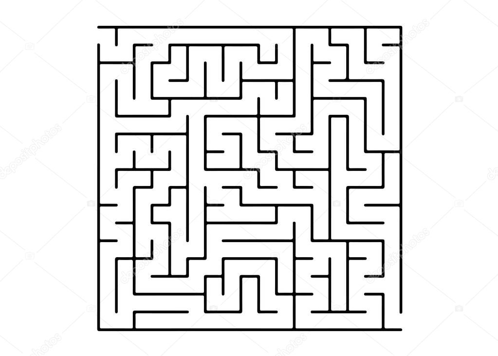 White vector pattern with a black labyrinth. Complex illustration with mazes on a white template. Pattern for educational magazines, books.