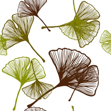 Koyu yeşil, sarı vektör sorunsuz doodle desen yaprakları ile. Doodle yaprakları gradyan ile Origami tarzında Illustration. Desen için modaya uygun Kumaş, duvar kağıtları.