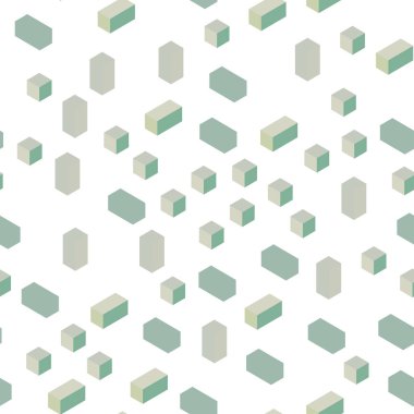 Işık yeşil vektör kesintisiz, izometrik şablonu rhombus. Dikdörtgenler ve kareler ile güzel illüstrasyon. Desen için modaya uygun Kumaş, duvar kağıtları.