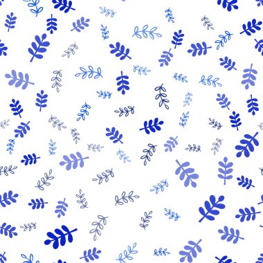 Yaprakları, koyu mavi vektör sorunsuz zarif desenle dalları. Yaprakları ve dalları ile zarif bir parlak örnek. Tasarım için duvar kağıdı, kumaş üreticileri.