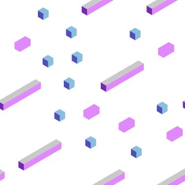 Hafif pembe, mavi vektör kesintisiz, izometrik arka plan dikdörtgenler ile. Dikdörtgenler ve kareler ile güzel illüstrasyon. Doku pencere panjur, perdeler için.