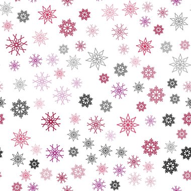 Koyu mor, pembe xmas kar taneleri ile sorunsuz arka plan vektör. Kristalleri ile glitter soyut Illustration buz. Desen tasarım kumaş, duvar kağıtları.