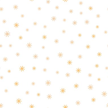 Işık turuncu vektör Noel kar taneleri ile seamless modeli. Modern geometrik soyut illüstrasyon kar taneleri ile. Kartvizit, Web siteleri için şablon.