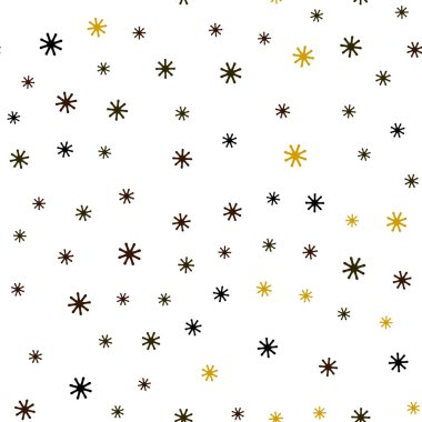 Koyu yeşil, sarı buz kar taneleri ile sorunsuz şablon vektör. Degrade arka plan üzerinde renkli kar taneleri. Desen için modaya uygun Kumaş, duvar kağıtları.