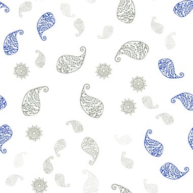 Işık gri vektör sorunsuz doodle zemin yaprak ve çiçek ile. İllüstrasyon soyut şablonundaki karalamalar ile. Tasarım için duvar kağıdı, kumaş üreticileri.