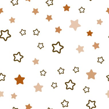 Işık turuncu vektör parlak yıldız ile sorunsuz düzeni. Bulanık arka plan gradyan ile üzerinde yıldız. Desen tasarım kumaş, duvar kağıtları.