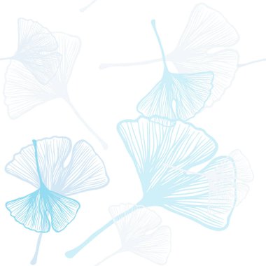 Hafif mavi vektör sorunsuz doodle arka plan yaprakları ile. Renkli resimde doodle tarzı yaprakları ile. Tekstil, kumaş, duvar kağıtları için tasarım.